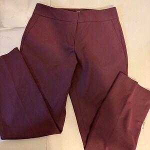 Ann‎ Taylor Petite Signature Burgundy Dress Pants Career Work 2P